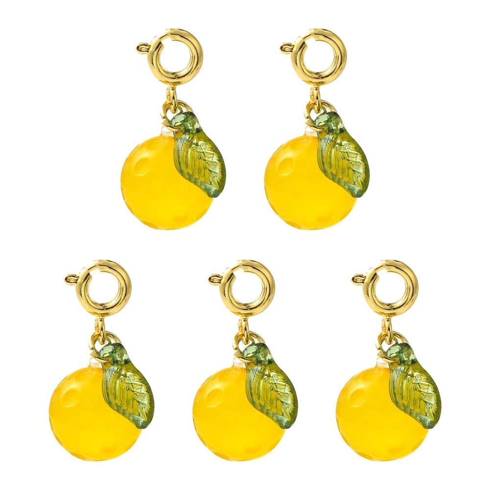 2674 Orange Fruit Charms with Brass Spring Clasps Natural Agate Handmade